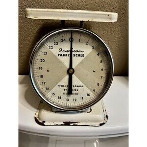 American Family Vintage Scale White 25 Lbs. Working scale